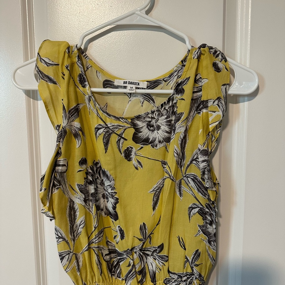 BB Dakota Mustard Floral Blouse